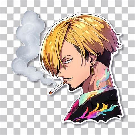 Free Sanji Smoking One Piece Sticker - PNG Stickers Download