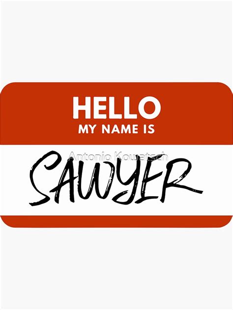 Sawyer Name Red Nametag Sawyer Name Label Sticker By Antonio