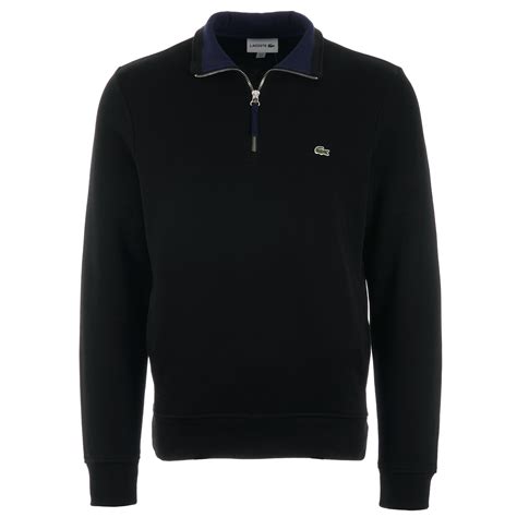 Lacoste Half Zip Ribbed Sweatshirt Black SH4288