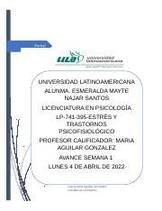 PP A1 NAJAR SANTOS Docx Fecha UNIVERSIDAD LATINOAMERICANA ALUNMA