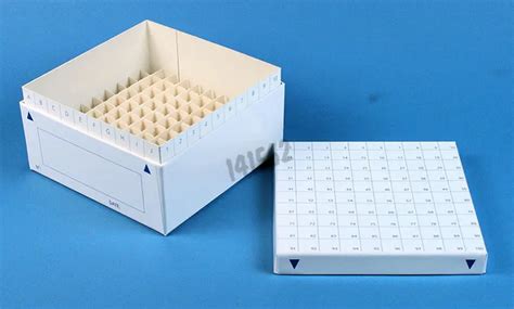 Cardboard Cryobox For 100 Cryotubes With Complete Labelling