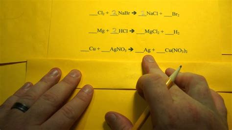 Balancing Chemical Equations Single Replacement Reactions Youtube