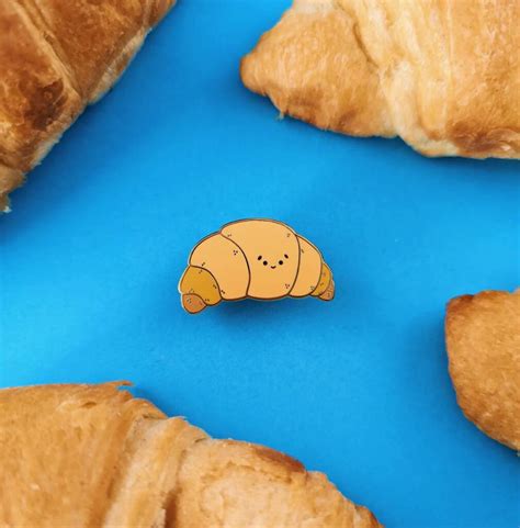 Croissant Kawaii Enamel Pin Badge By Quinn S Pins