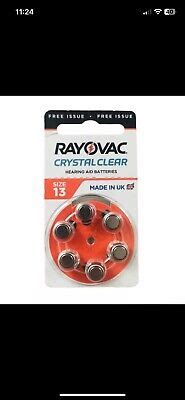 Hearing Aid Batteries Size Pack Of Rayovac Crystal Clear Ebay