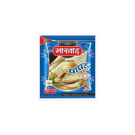 Marwar Urad Daal Papad (Rajasthani Flavor, Low Spicy, Handmade), 800G Zipper Pack (400G Pack of ...