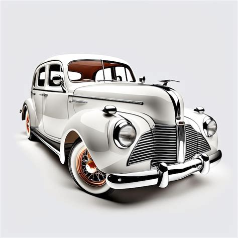 Premium AI Image | Classic retro car isolated on white background