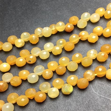 Natural Yellow Jade Beads Faceted Teardrop Shape Healing Etsy