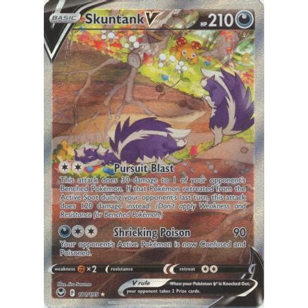 English Pokemon Skuntank V Alternate Art Ultra Rare Sword