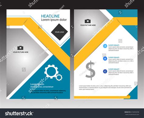 Blue And Yellow Brochure Template Modern Style Stock Vector Illustration 416059258 Shutterstock