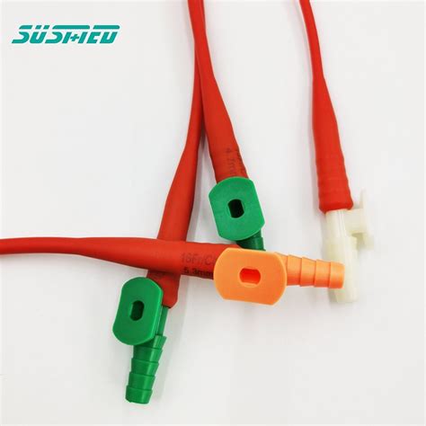 Medical Red Rubber Latex Suction Catheter Latex Foley Catheter And