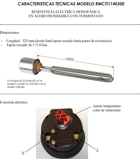 Resistencia con termostato SUICALSA 3000W 1 ¼ 230v