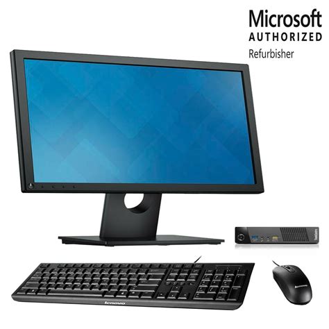 Pre Owned Lenovo Thinkcentre M E Tiny Desktop Pc And Lcd Intel