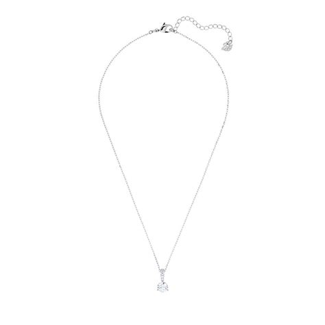 Buy Swarovski Solitaire Pendant White Rhodium Plated