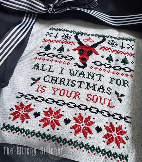 All I Want for Christmas is Your Soul Cross Stitch Pattern | Etsy Canada