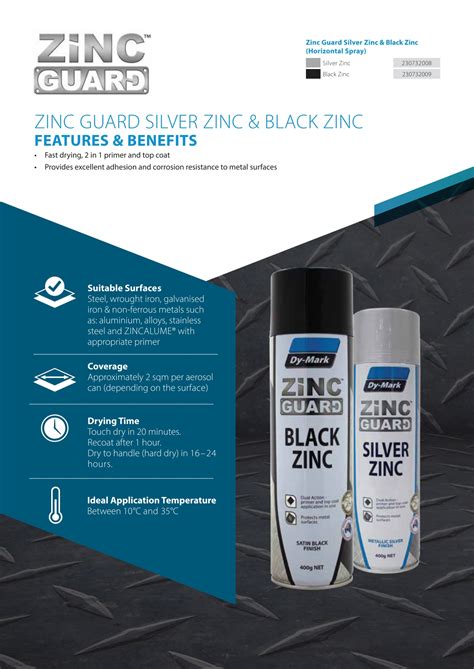 Dy Mark Zinc Guard Silver Zinc Fast Drying Epoxy Based Metallic Zinc