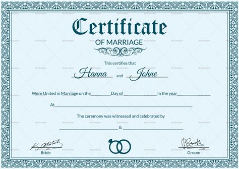 Free Editable Marriage Certificates | Template Business Format