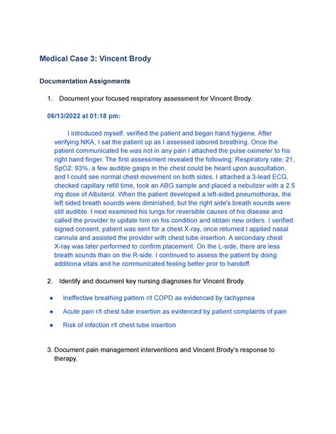 Medical Scenario 3 Vincent Brody Medical Case 3 Vincent Brody