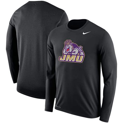 Nike James Madison Dukes Black Legend Long Sleeve Performance T Shirt