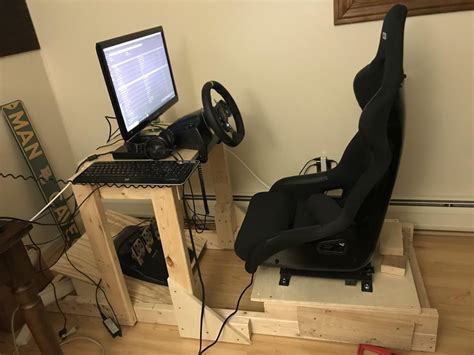 My Diy Wood Sim Rig Until The 80 20 Rig Is Finished Simracing