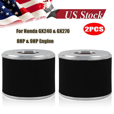 2Pcs GX240 GX270 Air Filter Cleaner For Honda 17210 ZE2 505 8HP 9HP