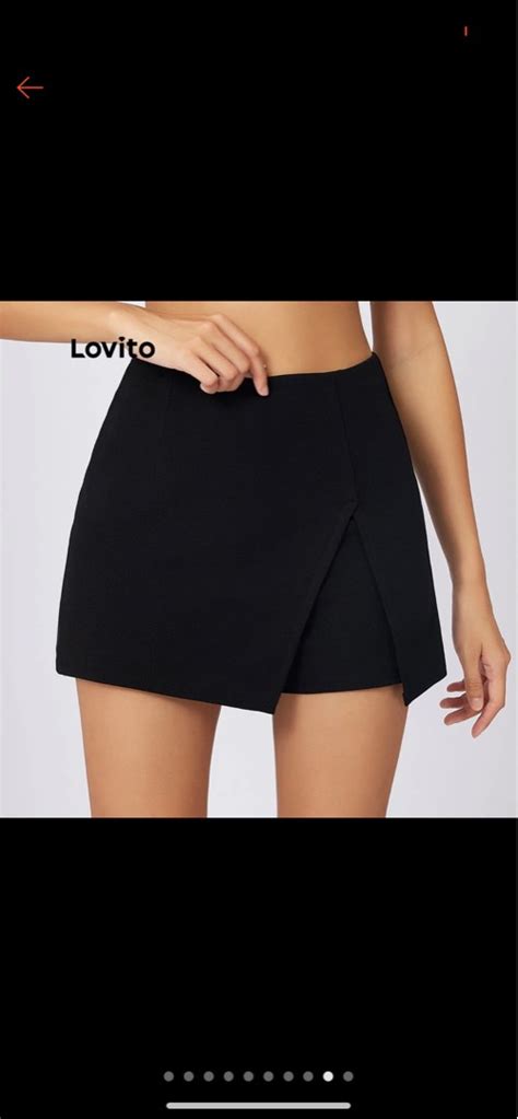 Lovito Black Skort Women S Fashion Bottoms Shorts On Carousell