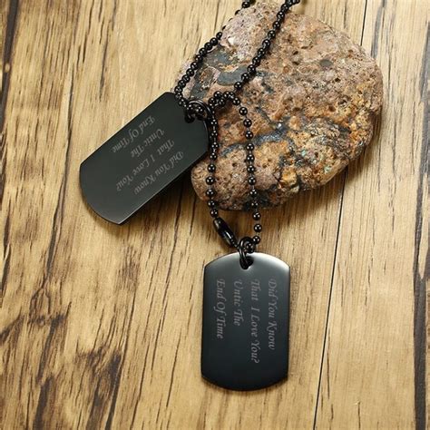 Cha Ne Avec Plaque Militaire Homme Bijoux Tendance