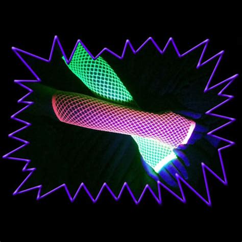 Blacklight Uv Reactive Neon Fluorescent Dayglo Fishnet Rave Gloves