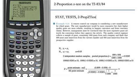 2 Proportion Z Test Hypothesis Testing Ti 83 And Ti 84 Youtube