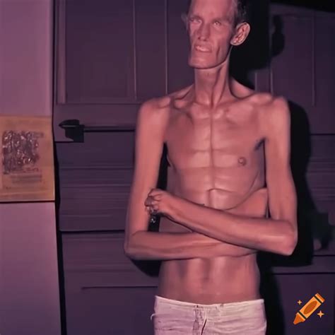 Photorealistic Image Of A Skinny Man Outside A Bar In 1970s Florida