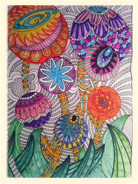 Zentangle Flowers Zentangle Artwork Zentangle Flowers Doodle Art