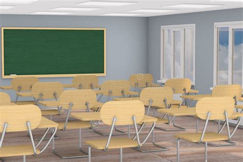 Empty Classroom 3d Illustration Stock Illustration Illustration Of Highschool Lesson 97439528