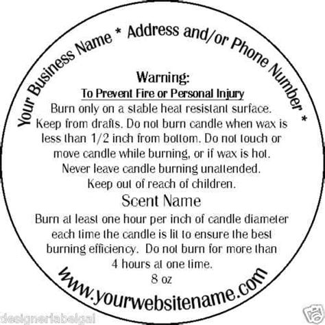 Personalized Candle Warning Labels - Three Sizes