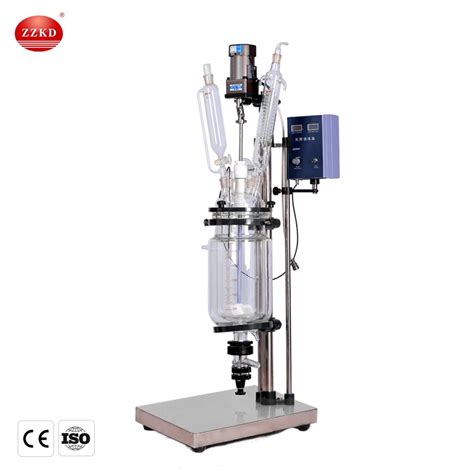 L Chemical Laboratory Jacketed Glass Reaction Reactor Vessel Factory