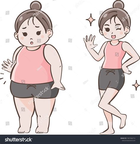 Diet Illustration Before After Stock Vector (Royalty Free) 1987366712 | Shutterstock