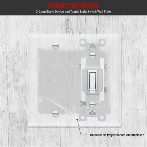 2 Gang Toggle Switch Blank Combo Wall Plate TOPGREENER