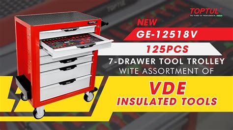 Toptul W Drawer Tool Trolley Pcs Vde Insulated Tool Set Ge