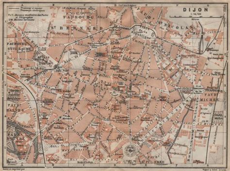 Digione Antica Mappa Della Citt Costa D Oro Mappa Borgogna