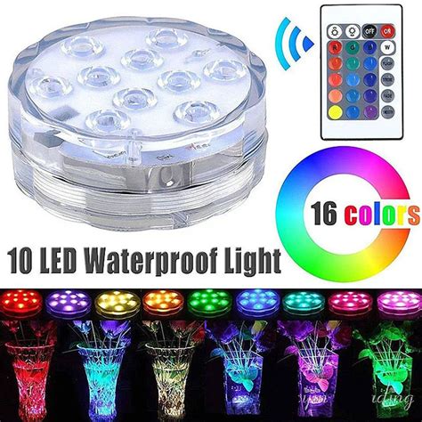 10leds Remote Controlled RGB Led Underwater Light Pond Submersible IP67