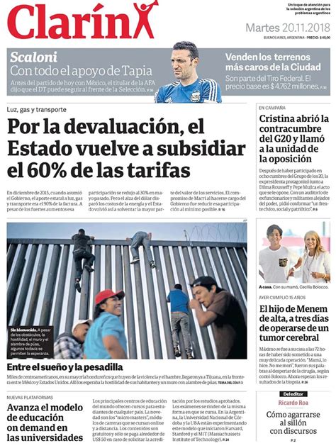 Clarín Argentina 20 De Noviembre De 2018 Infobae