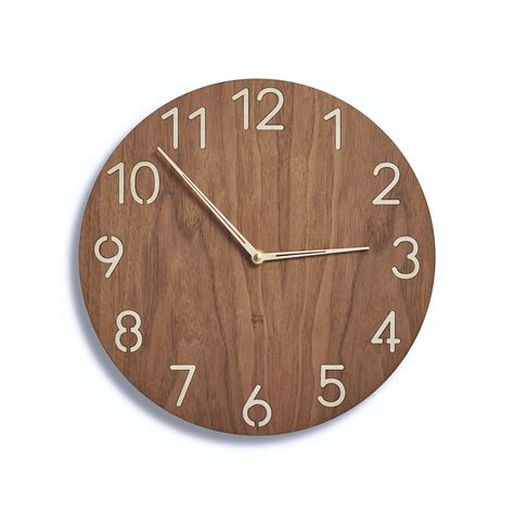 Wooden Wall Clock With Numbers Modern Wall Clock Silent - Etsy