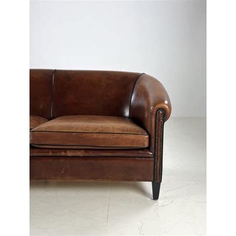 Vintage Brown Leather Sofa | Chairish