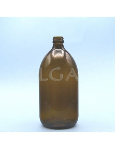 Amber Glass Round Bottle Øpp28 1000ml