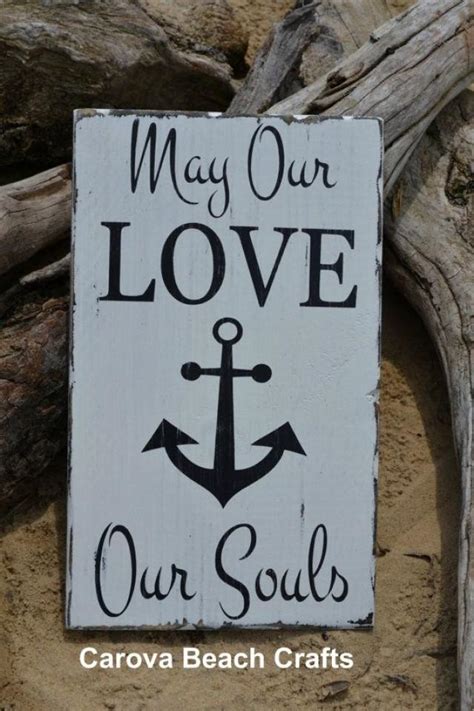 Beach Wedding Sign Anchor Decor Wedding Gift Idea Faith Hope Love Soul