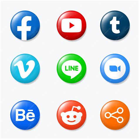 Colección De Logotipos De Redes Sociales Vectoriales Vector Premium