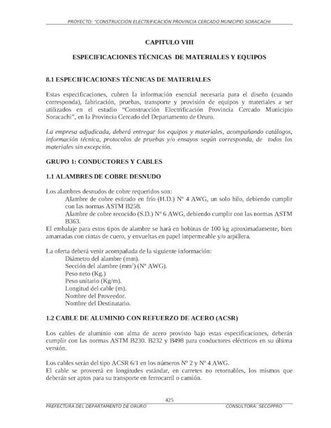 Doc Especificaciones Tecnicas Dokumen Tips