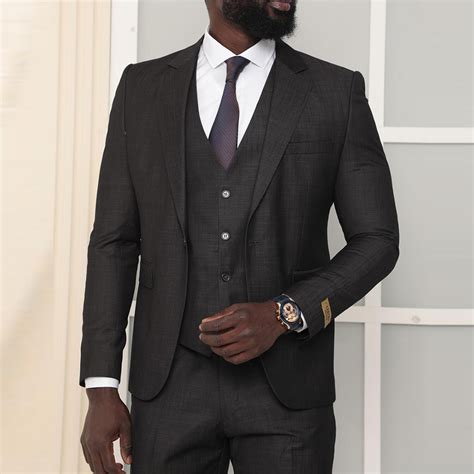 3 Piece Slim Fit Suit Black Euro 56 Dewsa Plus Ready To Wear