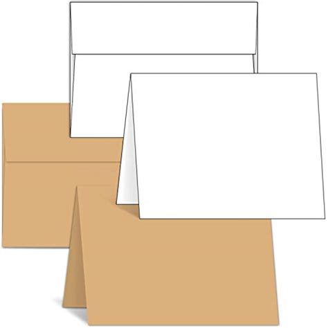 Lot De 50 Cartes Vierges Et Enveloppes Ohuhu 25 Cartes Blanches 25