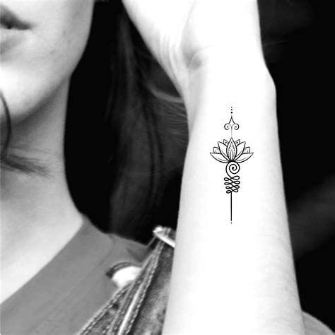 Unalome Lotus Temporary Tattoo Lotus Tattoo Unalome Tattoo Etsy Uk