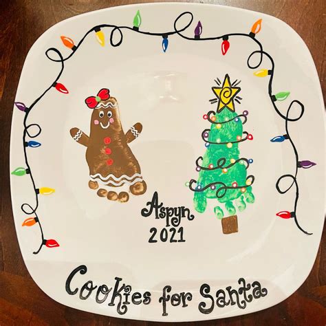 Cookies For Santa Plate With Footprint Art In Baby Christmas