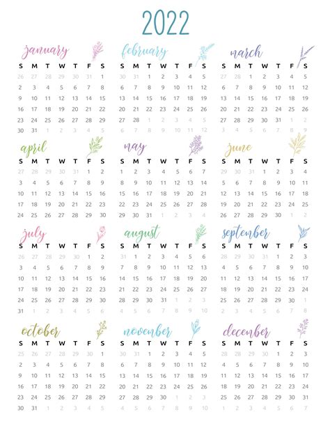 2022 Calendar Printable Free Template World Of Printables Images